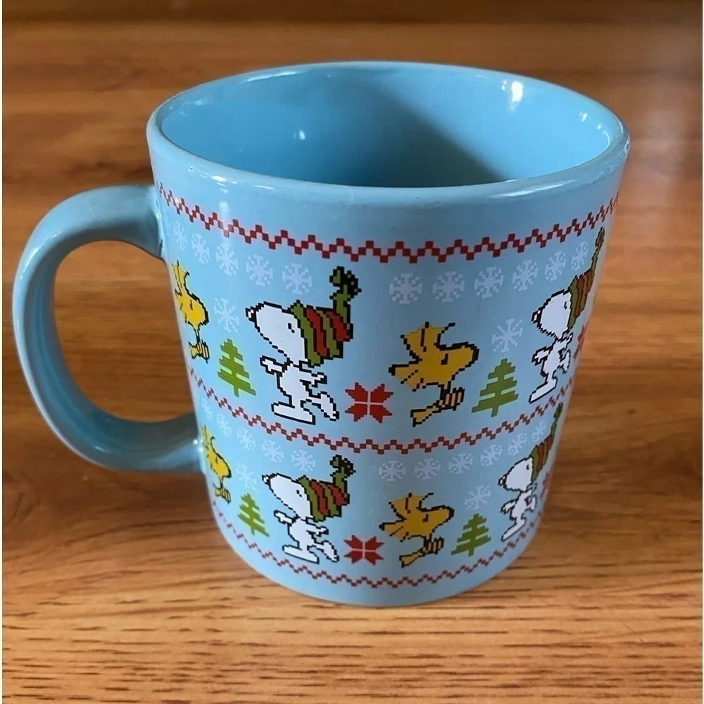 Peanuts Snoopy Woodstock Winter Christmas Sweater Ceramic Coffee Mug